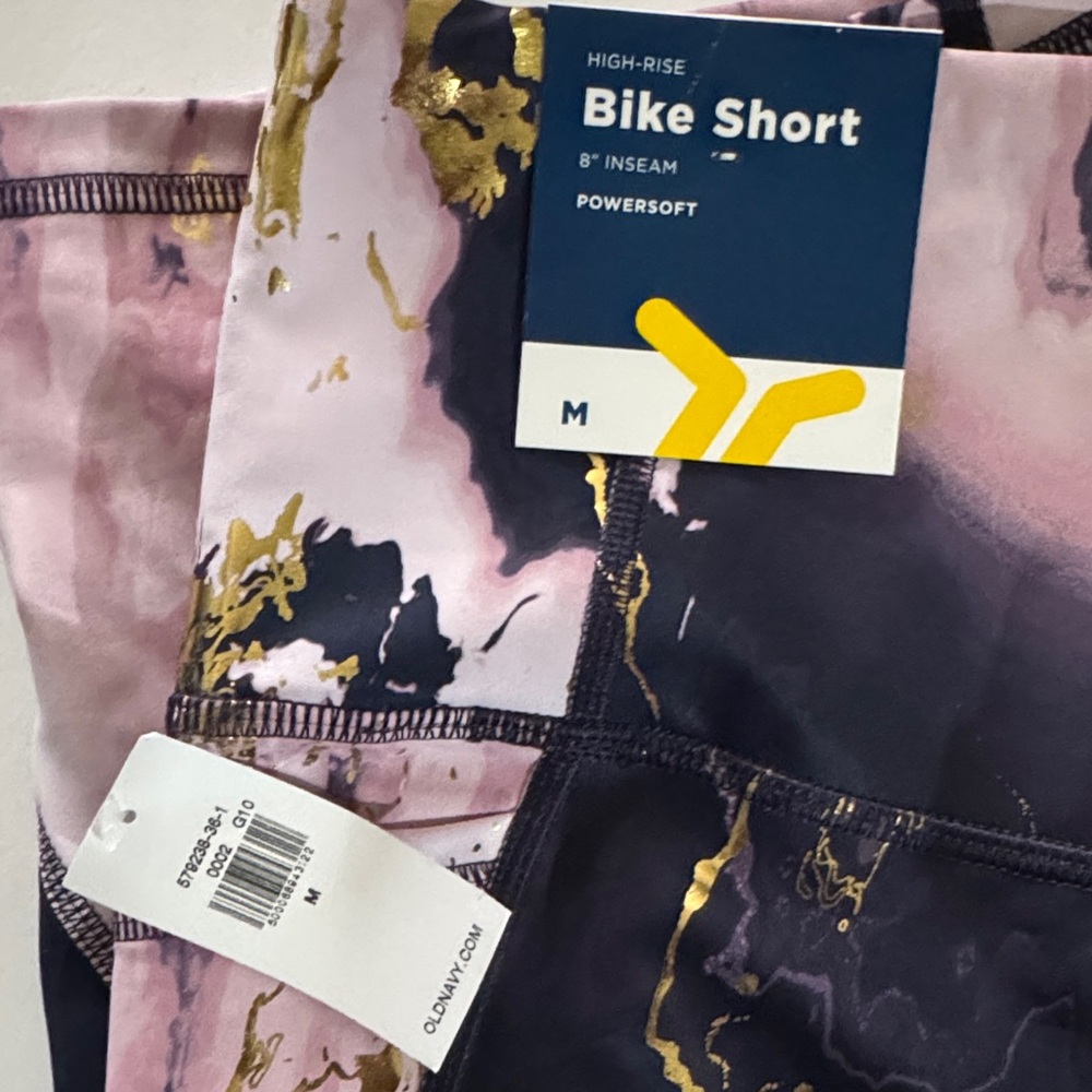 Old Navy Women's Athletic Shorts - Multicolor Marble Design - Picture 2 of 5